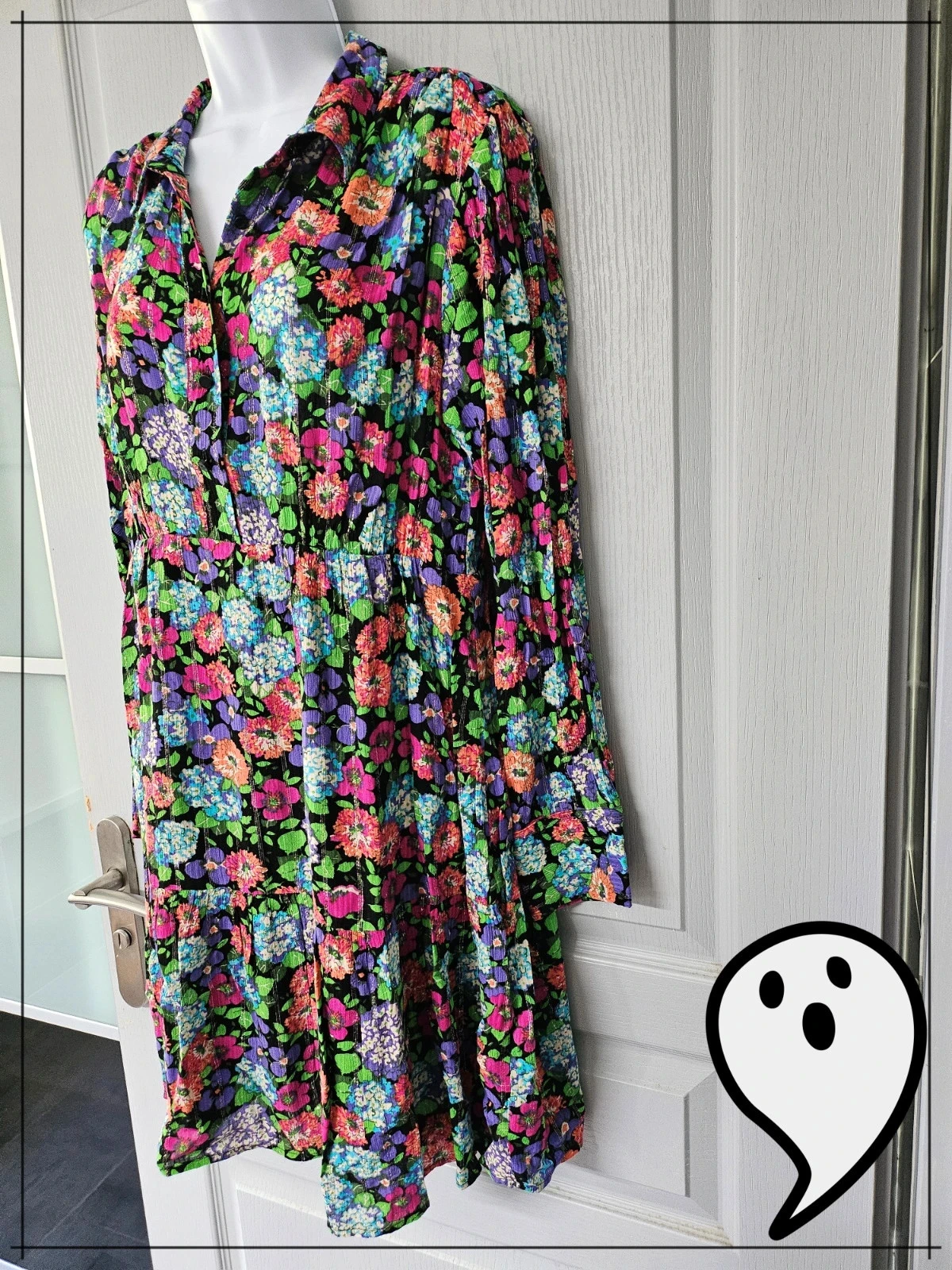 Vestido babydoll ba&sh floral T3 L colorido fluido – photo 3